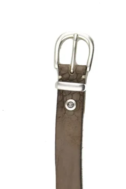 Croc Belt By B.Belt In Steel