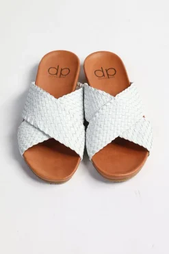 Crossover Woven Slide By Donna Piu In White