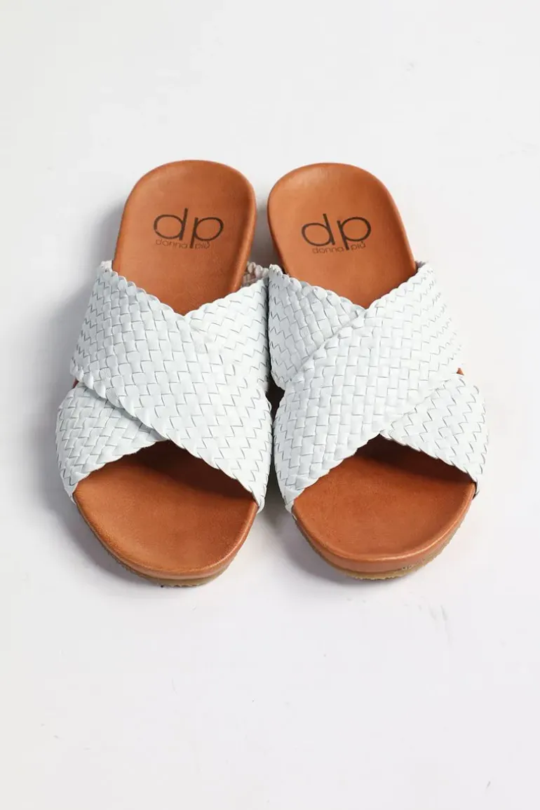 Crossover Woven Slide By Donna Piu In White