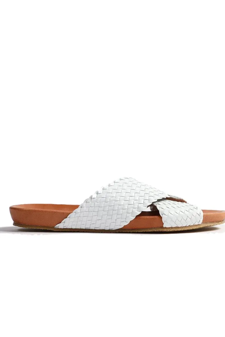 Crossover Woven Slide By Donna Piu In White