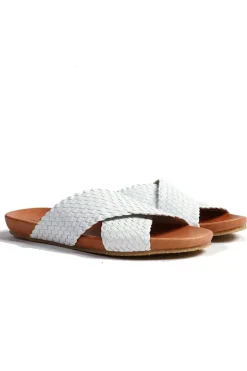 Crossover Woven Slide By Donna Piu In White