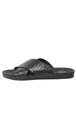 Crossover Woven Slide By Donna Piu In Black