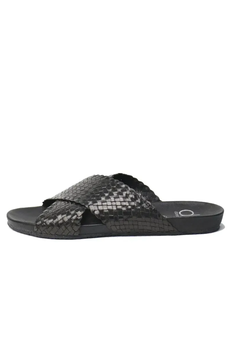 Crossover Woven Slide By Donna Piu In Black