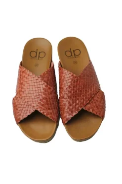 Crossover Woven Slide By Donna Piu In Coral