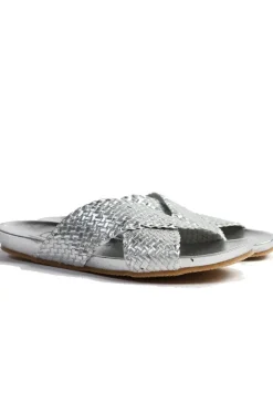 Crossover Woven Slide By Donna Piu In Silver