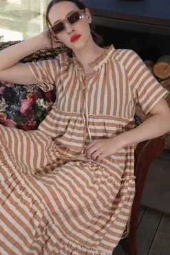 Curate A New Journey Dress In Coffee
