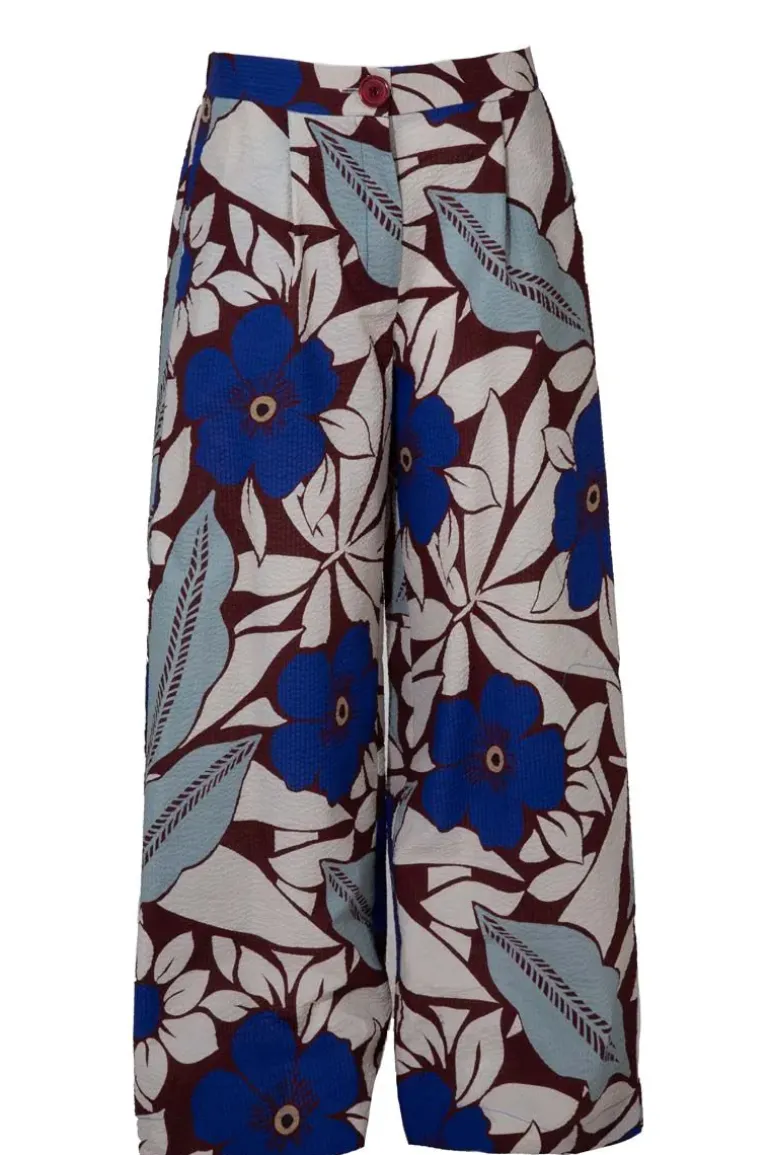 Curate Blue My Mind Get Even Pant In Floral Print