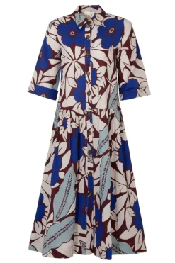 Curate Blue My Mind Shirty Summer Dress In Floral