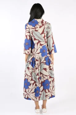 Curate Blue My Mind Shirty Summer Dress In Floral