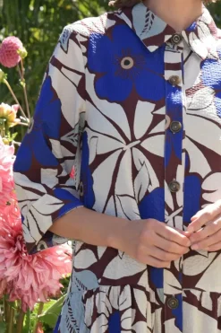 Curate Blue My Mind Shirty Summer Dress In Floral