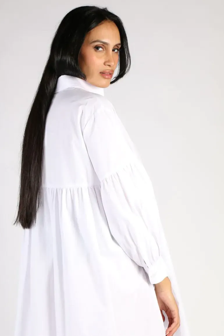 Curate Thread Lightly Dress In White
