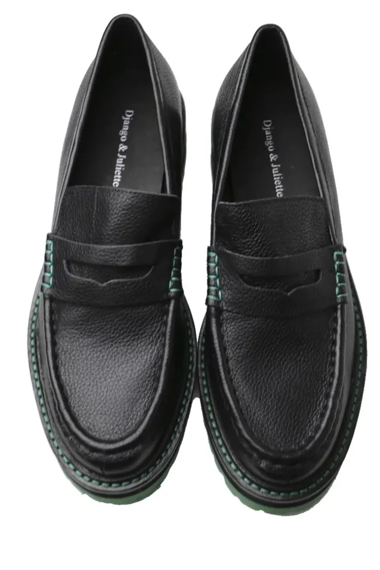 Django And Juliette Flout Loafer In Black And Green