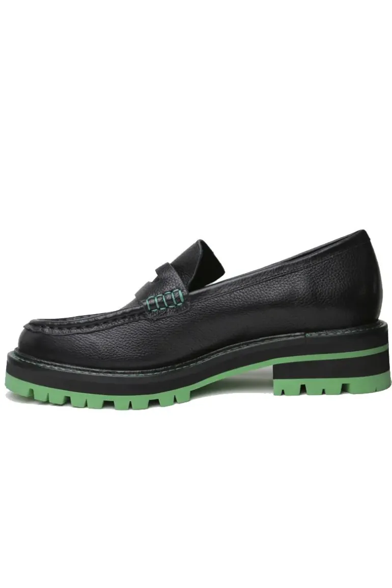 Django And Juliette Flout Loafer In Black And Green