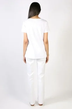 Easy V Neck Tee By Jump In White