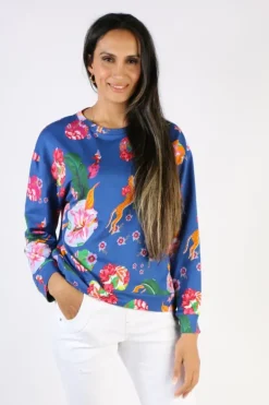 Emily Lovelock Terry Top In Blue