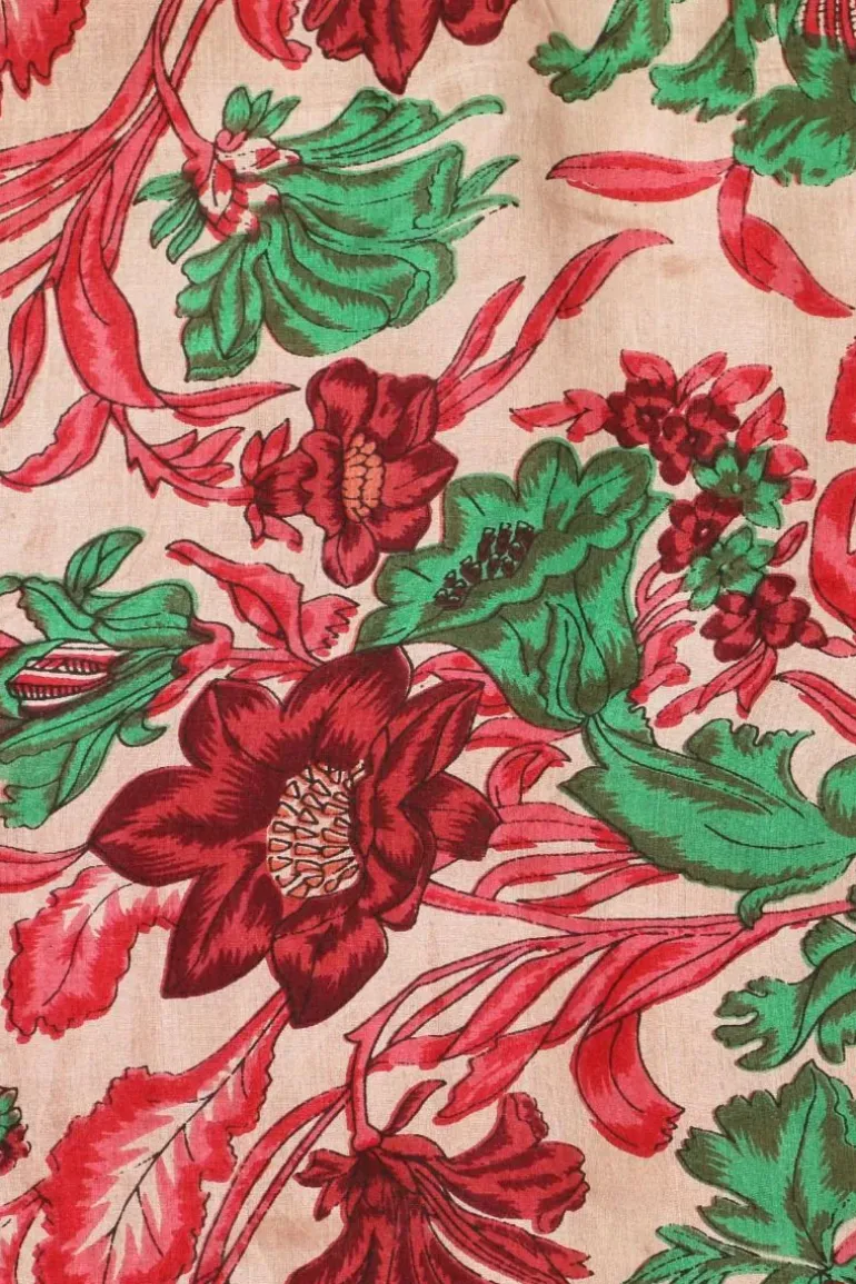 Erfurt Patchwork Flower Silk Scarf In Bordeaux