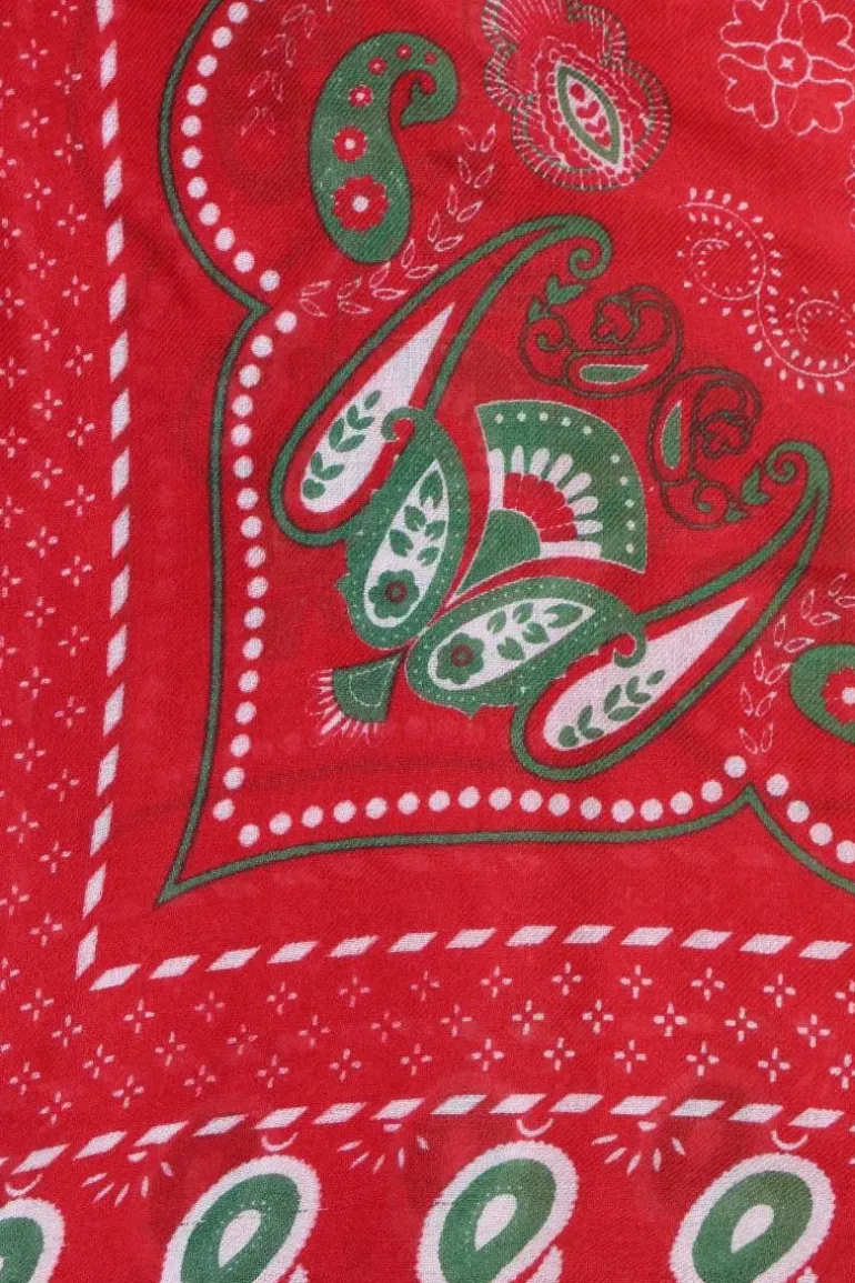 Erfurt Soft Printed Wool Scarf In Red