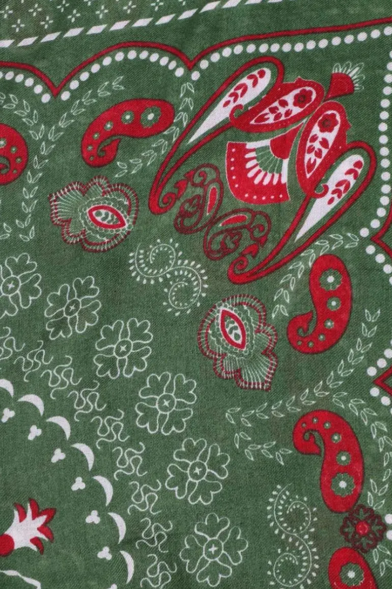 Erfurt Soft Printed Wool Scarf In Green
