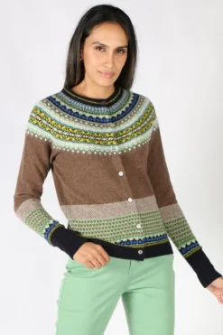 Eribe Alpine Cardigan In Harris Brown