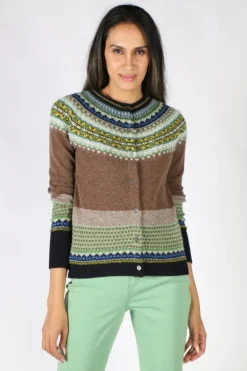 Eribe Alpine Cardigan In Harris Brown