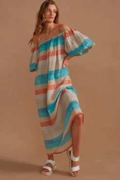 Estilo Carletta Maxi Dress In Aqua