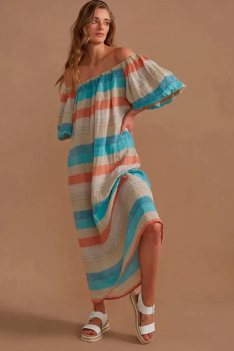 Estilo Carletta Maxi Dress In Aqua
