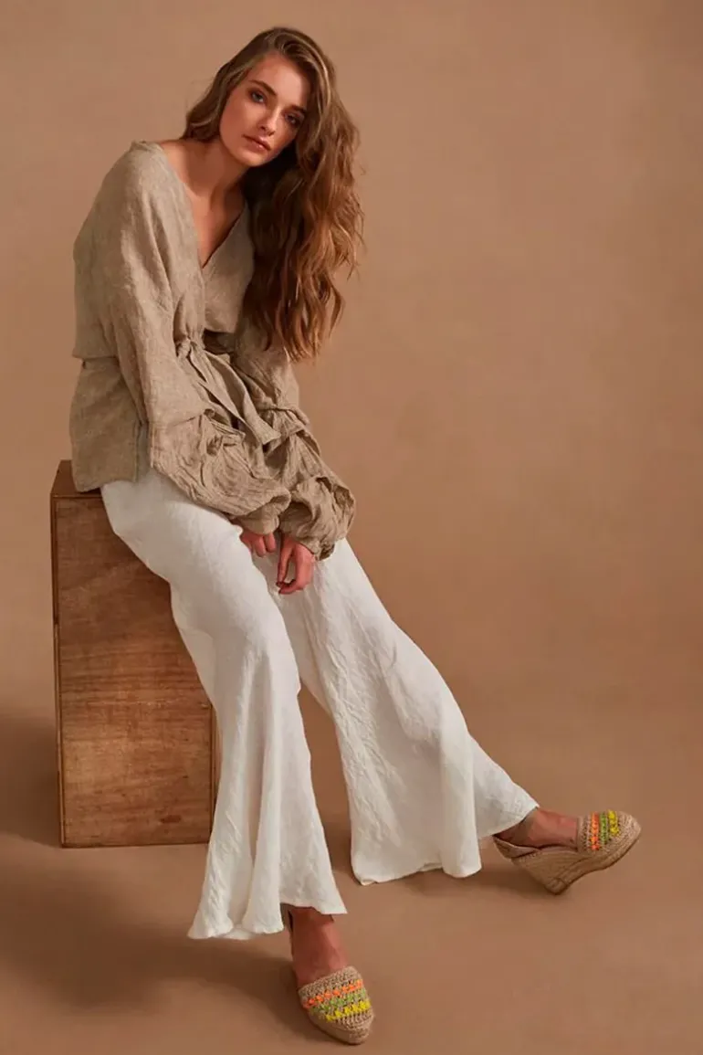 Estilo Novo Flare Pant In Panna