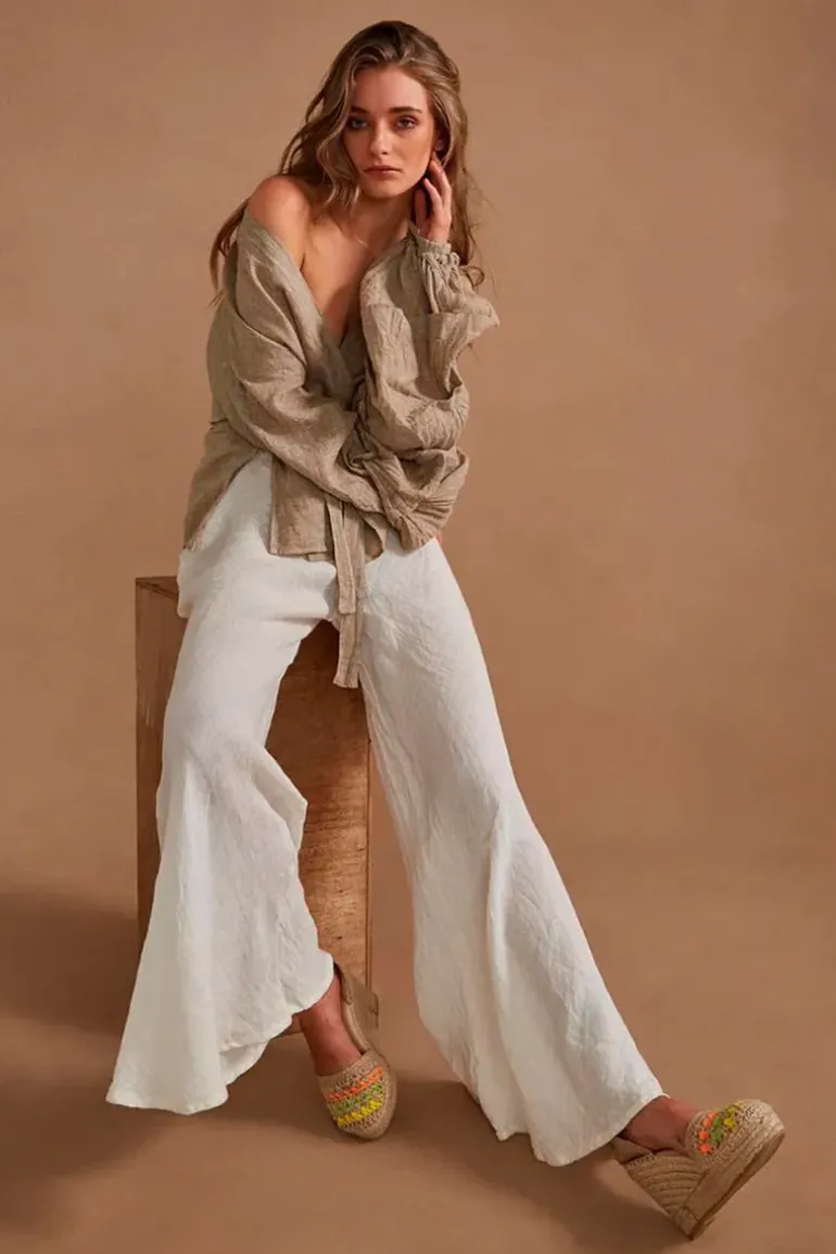 Estilo Novo Flare Pant In Panna