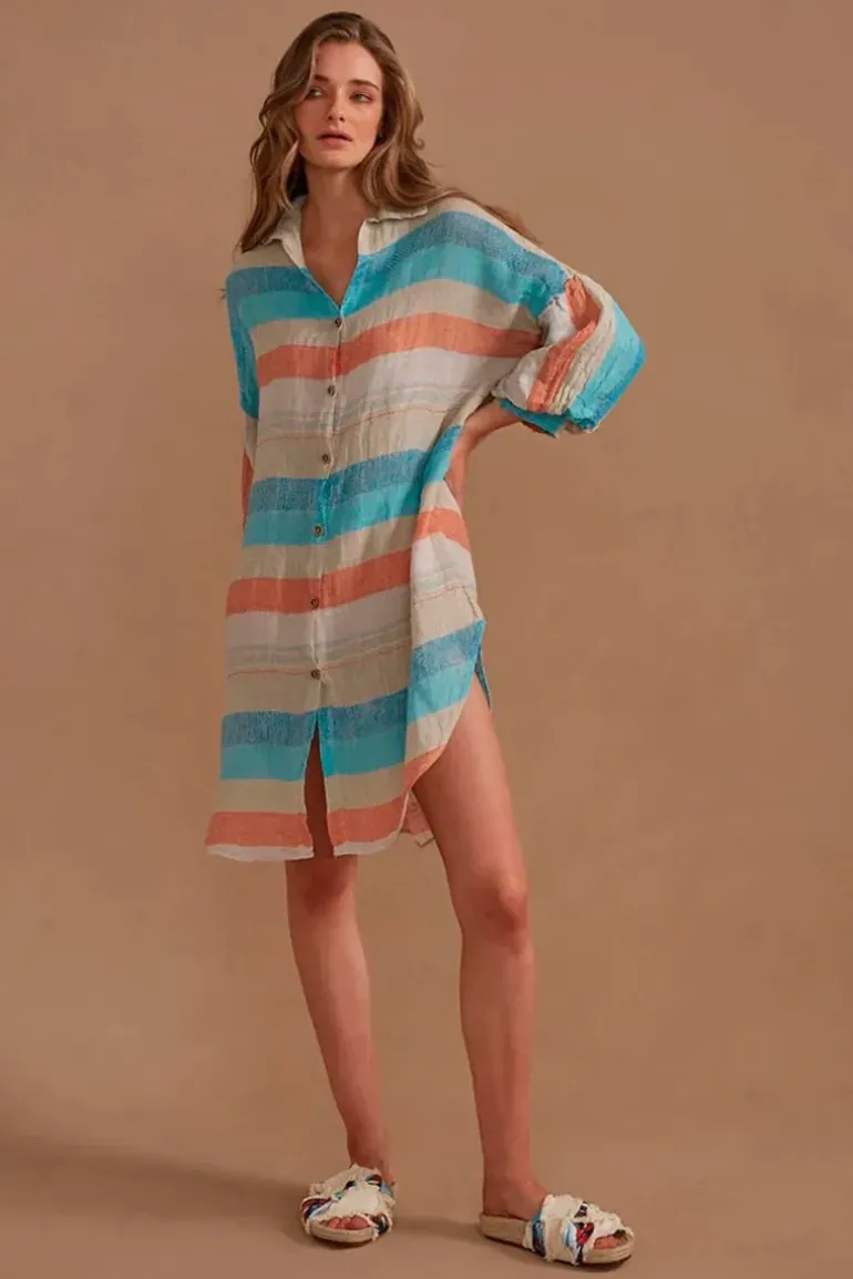 Estilo Sari Midi Dress In Aqua