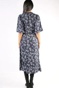 Foil Bandied Around Dress In Print