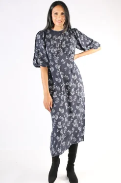Foil Bandied Around Dress In Print