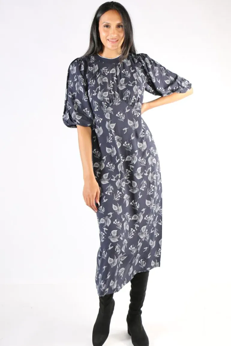 Foil Bandied Around Dress In Print