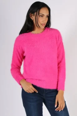 Foil Fluff Love Sweater In Pink