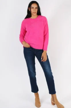 Foil Fluff Love Sweater In Pink