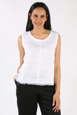 Foil Fringe Benefits Shell Top In White