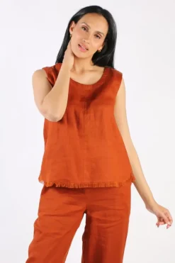 Foil Fringe Benefits Shell Top In Tan