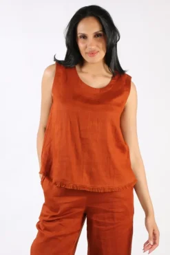Foil Fringe Benefits Shell Top In Tan