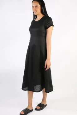 Foil Fringe Event Dress In Black