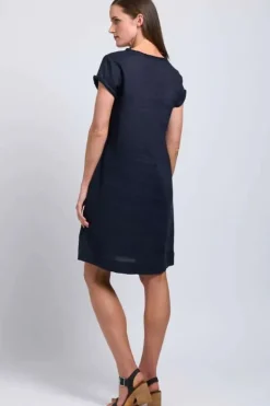 Foil Fringe Festival Dress In Navy