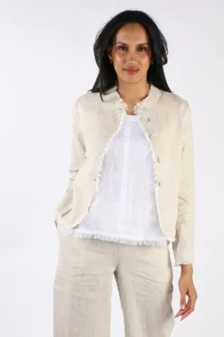 Foil Fringe Festival Jacket In Oat