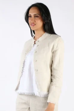 Foil Fringe Festival Jacket In Oat