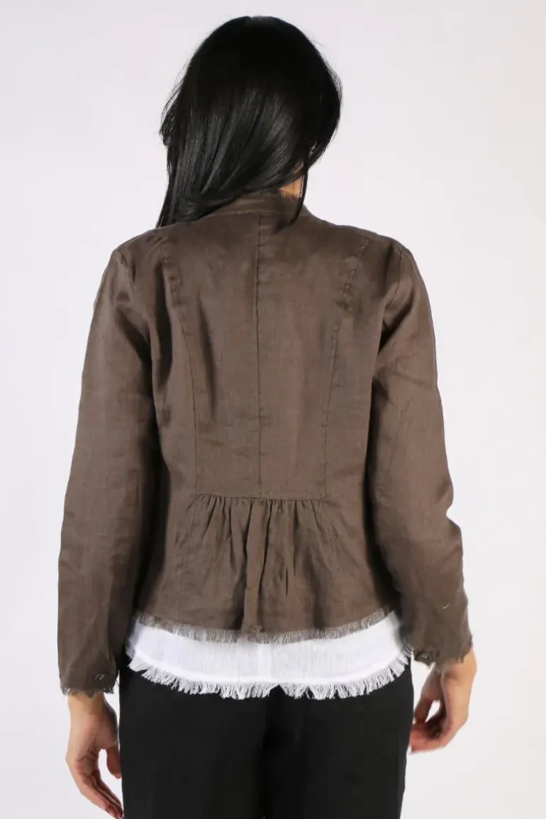 Foil Fringe Festival Jacket In Khaki