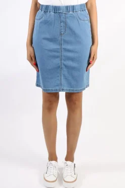 Foil Gigi Skirt In Denim