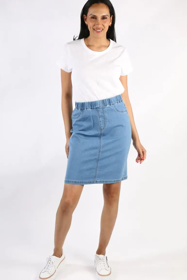 Foil Gigi Skirt In Denim