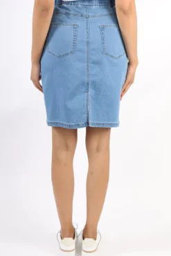 Foil Gigi Skirt In Denim