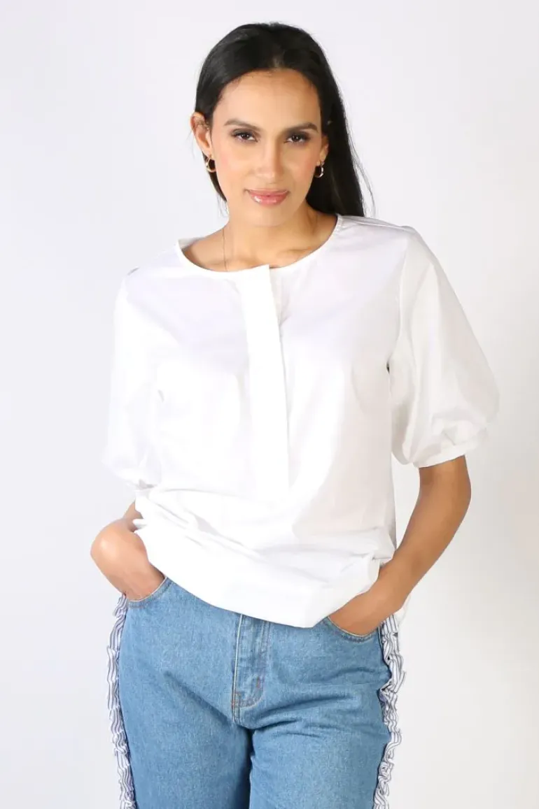 Foil Hide & Seek Top In White