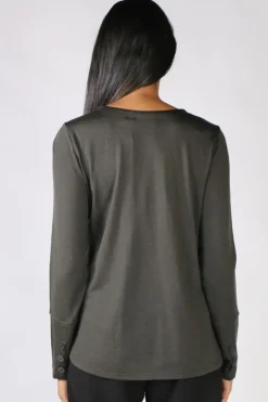 Foil Its A Scoop Top In Khaki