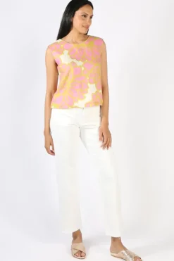 Foil Its Only Natural Full Bloom Print Top In Pink