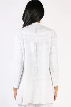 Foil Longline Cardigan In White
