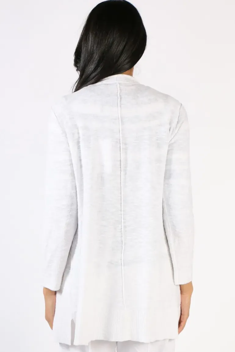 Foil Longline Cardigan In White